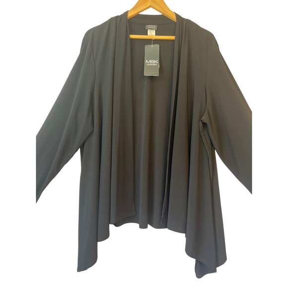 MSK Women’s Black Open Front Cardigan Jacket 3X 95% Polyester 5% Spandex NWT - Picture 7 of 14